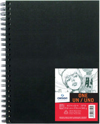 Canson ONE Art Book Paper Pad, Smudge Resistant Sketch Book Paper Pad, Wire Bound, 67 Pound, 8.5 x 11 Inch, 80 Sheets