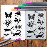 URlighting Drawing Animal Stencils Set(12 Pcs) Painting Templates with 10 Fineliner Color Pen for Children Creation, Animal Education, School Projects, Scrapbooking, Kids DIY Crafts