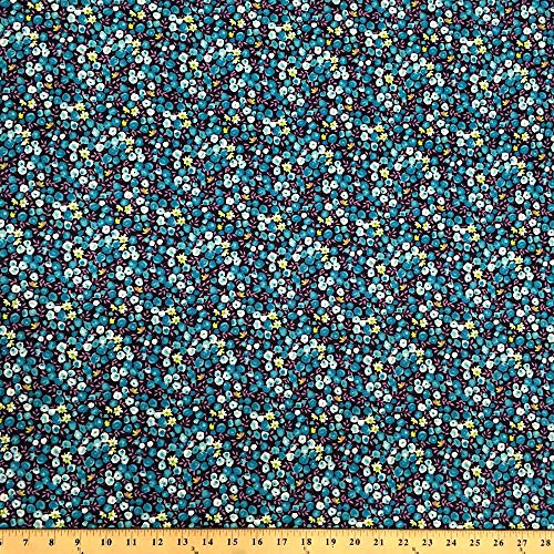 Pamela Navy Print Fabric Cotton Polyester Broadcloth FWD