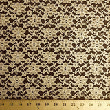 Raschel Lace Fabric 60" Wide Polyester French Floral by the yard (Beige)