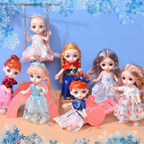 Dolls with Fashion Clothes Blue Eyes 13 Ball Jointed 6.3 Inch Doll Soft Wig Plastic Body Head Full Set Kid Toys for Girl Gift