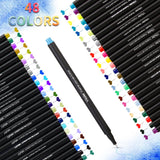 Colored Pens Set, Fine Line Point Drawing Marker Pens for Writing Journaling Planner Coloring Book Sketching Taking Note Calendar Art Projects Office School Supplies (48 Fineliner Pens)