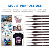 H & B Miniature Detail Paint Brushes Set 12-Piece Tiny Professional Micro Fine Brushes for Detailing, Rock Painting, Acrylic, Watercolor, Oil Painting
