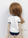 Petite Marie Japan for 1/4 Doll 16 inch 40cm MSD MDD BJD Japan High School Sportswear Gym Wear with Bloomers (Blue)