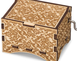 TheLaser'sEdge, Personalizable Damask Music Box, Laser Engraved Wood (Standard, Can't Help Falling in Love)