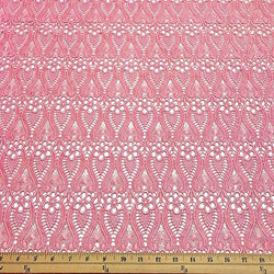 Iris Guipure Corded French Lace Embroidery Fabric 52" wide Many Colors (Pink)