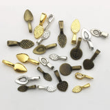 130pcs Mix Color Spoon DIY Oval Glue on Bails-Small Pendant Bails-Jewelry Bails For Pendant Making Scrabble Or Glass Cabochon Tiles Pendants (130pcs Mix)