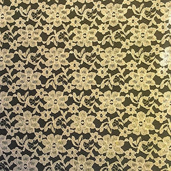 Raschel Lace Fabric 60" Wide Polyester French Floral by the yard (Beige)