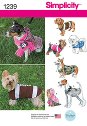 Simplicity 1239 Dog Coat Sewing Pattern, Fits Small, Medium, and Large Size Dogs