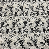 Gisselle Guipure Corded French Lace Embroidery Fabric 52" wide Many Colors (Off White)