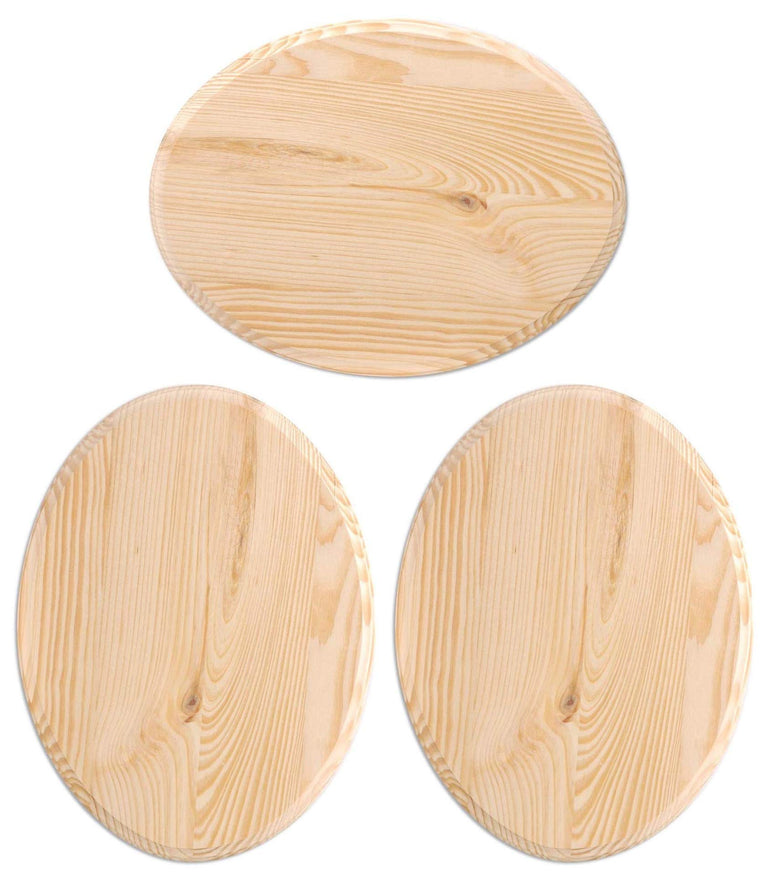 Darice Wood Plaque - 3-Pack Bundle - 9 x 12 inch - Oval
