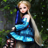 JLIMN BJD Doll 1/3 SD Dolls 13 Ball Jointed Dolls with Clothes Outfit Shoes Wig Hair Makeup Best Gift for Girls,D