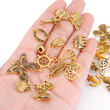 Ownsig 50 Pieces Antique Gold Assorted Charms Pendants DIY for Jewelry Making