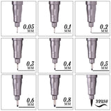 Black Micro-Pen Fineliner Ink Pens,Waterproof Archival Ink Micro Fine Point Drawing Pens for Sketching, Anime, Office Writing,Comic, Artist Illustration, Technical Drawing