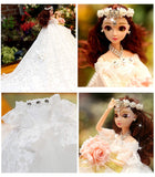 MAI&BAO Princess Party Wedding Dress Clothes Gown Outfit with Veil for 45CM Girl Doll Gift,Pink