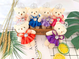 KUDES 12 Pack Mini Bears Plush Toys, Stuffed Teddy Bears Animals Keychain Doll Bulk for Wedding Party Favors Decoration, Baby Shower ,Stocking Stuffers,Treasure Box Supplies ( 10cm Crown Bear)