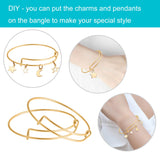 SAYAYA 64 Pieces Expandable Bangle Bracelets Adjustable Wire Bracelets, Stainless Steel Blank Bangles for DIY Jewelry Making (Gold)