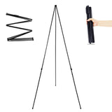 Folding Instant Display Easel, 66" Tall Floor Poster Easel, Black Steel Metal Telescoping Easel, Easy Assembly, 1 Pack