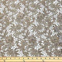 Magnolia Guipure Corded French Lace Embroidery Fabric 52" wide Many Colors (Sand)