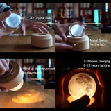 3D Crystal Ball Music Box The Dear Luminous Rotating Musical Box with Projection LED Light and Wood Base Best Gift for Birthday Christmas (A2 Deer)