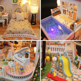 Spilay Dollhouse Miniature with Furniture,DIY Dollhouse Kit Mini Modern Villa Model with Music Box ,1:24 Scale Creative Best Christmas Birthday Gift for Lovers Boys and Girls(Sweet Words) 13846