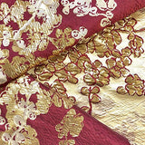 Angelonia Floral Jacquard Fabric Metallic 3D 57" Wide sold By The Yard for Curtains, Drapery,