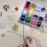 Friendship Bracelet Making Beads Kit, Letter Beads, 48 Multicolor Embroidery Floss, Seed Beads, Spacer Beads, Bracelets String Kit for Friendship Bracelets, Jewelry Making