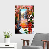 View from a French Quarter Courtyard Canvas Wall Art Print, 16"x24"x1.25"