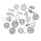 WOCRAFT 40pcs Inspiration Words Charms Craft Supplies Beads Charms Pendants for Jewelry Making Crafting Findings Accessory for DIY Necklace Bracelet M331