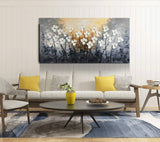 Yihui Arts Hand Painted Texture Large Oil Painting on Canvas Flower Wall Art for Living Room Decor Contemporary Artwork Framed Ready to Hang (20Wx40L)