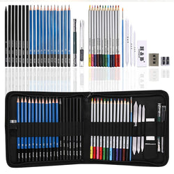 LINGSFIRE 40pcs Drawing and Sketching Pencil Set, Watercolor Pencils Art Supplies Drawing Tool Kit with Zippered Carry Case for Beginners Professional Artists Drawing Art (40pcs)