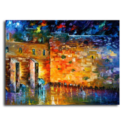 Faicai Art Jewish Art Wailing Wall Painting Canvas Wall Art Prints Famous Oil Paintings Printed On Canvas Modern Decorative Colorful Wall Posters for Home Office Decorations Stretched 24"X36"