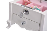 Art Lins Natalie Ballerina Music Jewelry Box with Lock and Drawer (Small/White), Wind Up Music The Nutcracker