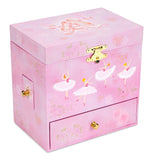 Jewelkeeper Ballerina Musical Jewelry Box with 3 Drawers, Pink Rose Design, Swan Lake Tune