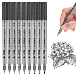 Black Micro-Pen Fineliner Ink Pens,Waterproof Archival Ink Micro Fine Point Drawing Pens for Sketching, Anime, Office Writing,Comic, Artist Illustration, Technical Drawing