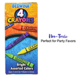 Pack of 4, Premium Color Crayons for Kids and Toddlers, Non-Toxic, Perfect for Party Favors, Restaurants, Goody Bags, Arts and Crafts Supply by Bedwina