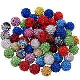PH PandaHall 100pcs 10mm Shamballa Pave Disco Ball Clay Beads Mixed Color Polymer Clay Rhinestone Beads Round Charms for Jewelry Makings