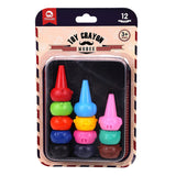 Mobee 12 Colors Finger Paint Crayons Toddlers Palm Grip Crayon Non Toxic Stackable Washable