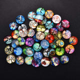 DROLE 100Pcs 20mm Glass Cabochon Half Round Gems Cabochons for Jewelry Making DIY Cabochon Findings Tree of Life
