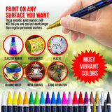 PINTAR Oil Paint Pens (24-Pack) - Vibrant Colors For Rock Painting and Glass Painting - Craft Supplies - Works On Most Surfaces Wood, Ceramic, Glass, Metal, Rocks - Water Resistant Office Supplies.