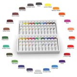 Ampela Acrylic Paint Set 24 Colors 12 ml Tubes of Acrylic Non Toxic Paints Sets Kits of Acrylic Art Craft Paint Palette for Painting for Kids Adults Beginners Artists