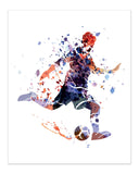 Summit Designs Soccer Watercolor Wall Art Prints - Particle Silhouette - Set of 4 (8x10) Poster Photos - Man Cave- Bedroom Decor