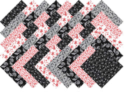 Red Black and White Collection 40 Precut 5-inch Quilting Fabric Charm Squares