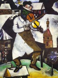Marc Chagall - The Fiddler, Size 24x32 inch, Poster Art Print Wall décor
