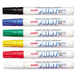 Sanford 63630 Uni-Paint Oil Based Marker, Medium Point, Assorted Inks, 6/Set
