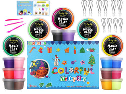 Air Dry Clay Double Colors, Big Cup (2.46 oz), 12 Pieces 29.52 OZ. Modeling Clay 24 Colors Magic Clay, Tools and Manuals, Color Boxes