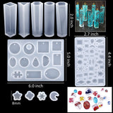 98 Pieces Silicone Casting Molds and Tools Set with a Black Storage Bag for DIY Jewelry Craft Making