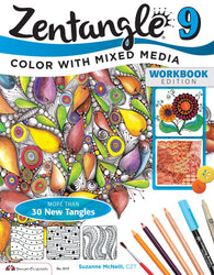 Zentangle 9, Workbook Edition: Adding Beautiful Colors with Mixed Media (Design Originals) More Than 30 New Tangles