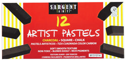 Sargent Art 22-4115 12-Count Charcoal Square Pastels