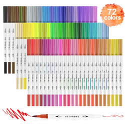 Hethrone 72 Color Dual Tip Brush Pens Art Markers with Nylon Brush Tips and Fine Liners for Adult and Kids Coloring Books Calligraphy Drawing Note Taking